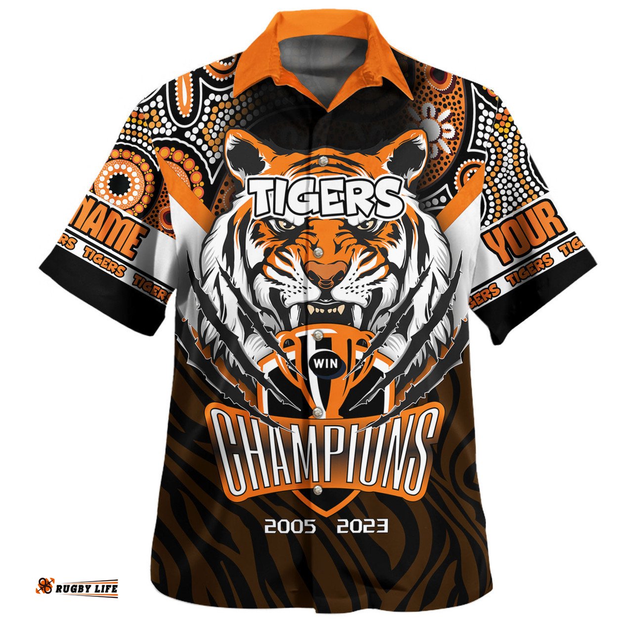 Amazing Aussie Wests Tigers Custom Talent Win Games But Teamwork And Intelligence Win Championships With Aboriginal Style Hawaiian Shirt