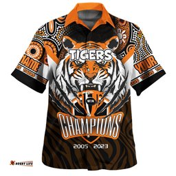 Amazing Aussie Wests Tigers Custom Talent Win Games But Teamwork And Intelligence Win Championships With Aboriginal Style Hawaiian Shirt