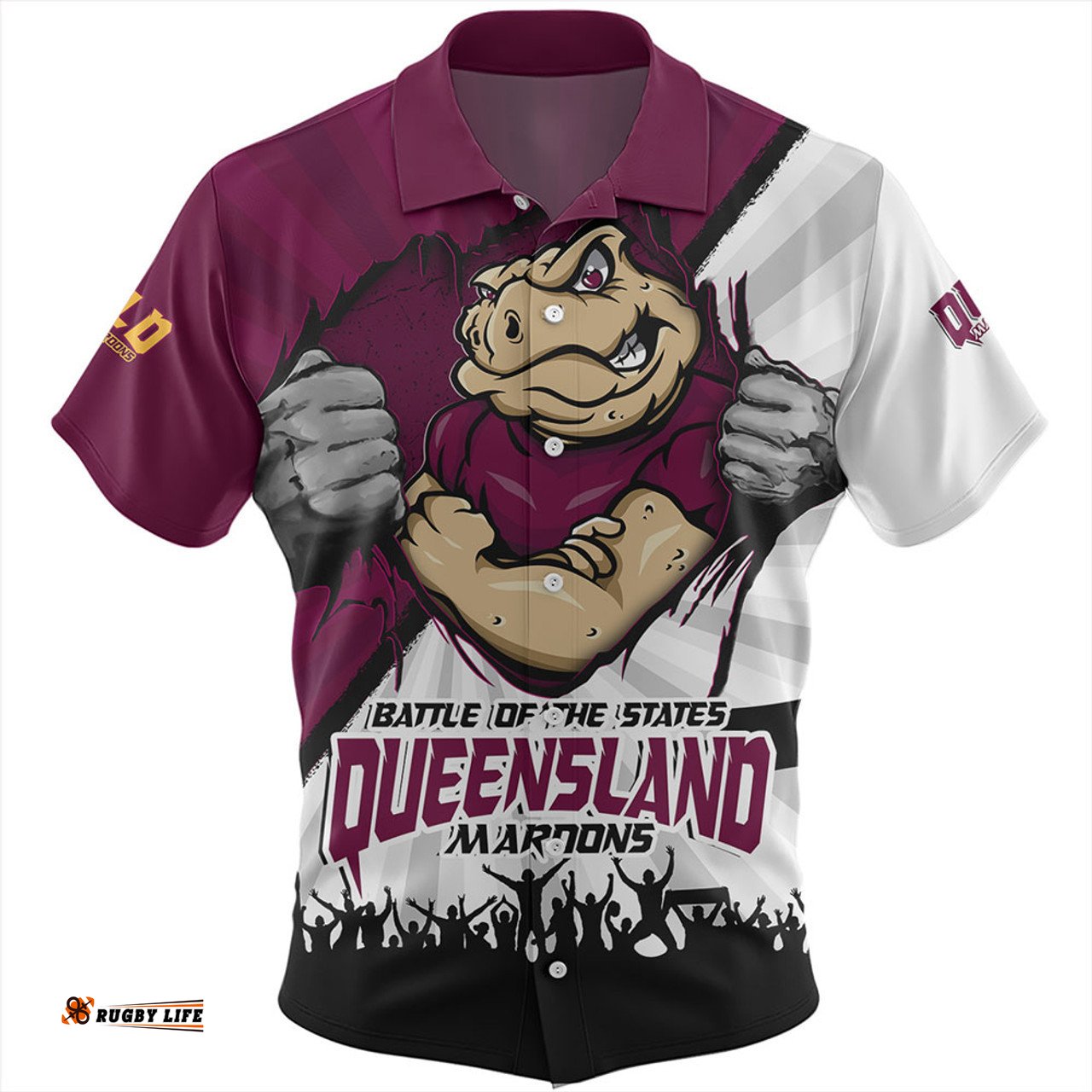 Amazing Aussie Queensland Maroons Origin Battleground Maroons Unleashed Hawaiian Shirt