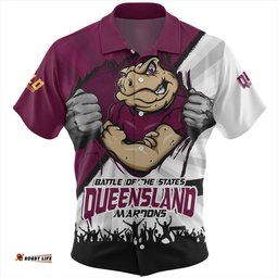 Amazing Aussie Queensland Maroons Origin Battleground Maroons Unleashed Hawaiian Shirt
