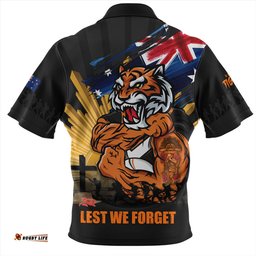 Amazing Aussie Wests Tigers Fearless ANZAC Defender Hawaiian Shirt