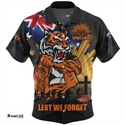 Amazing Aussie Wests Tigers Fearless ANZAC Defender Hawaiian Shirt