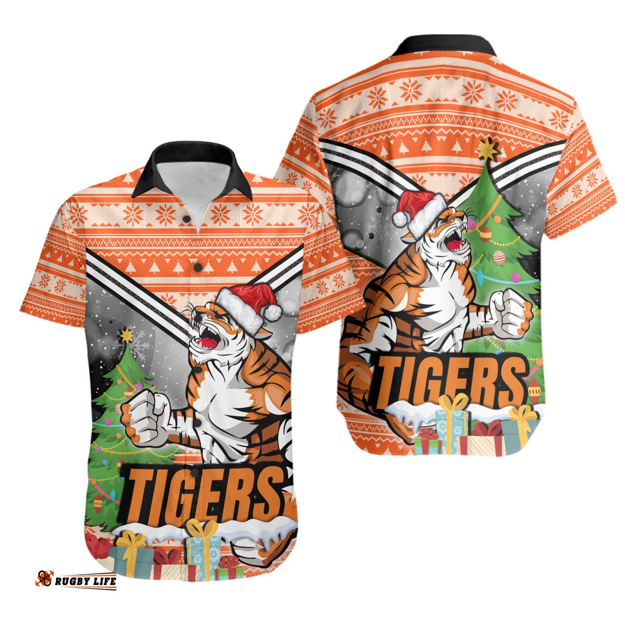Amazing Aussie Wests Tigers Christmas Tree Wests Tigers Ball Hawaiian Shirt