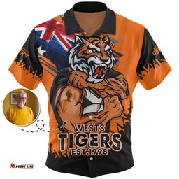 Amazing Aussie Wests Tigers Heart Of A Fighter Tough And Fearless Hawaiian Shirt