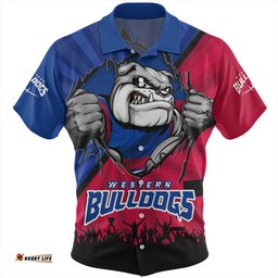 Amazing Aussie Western Bulldogs Breaking Through Fan Design Hawaiian Shirt