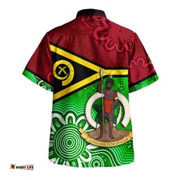 Amazing Aussie Vanuatu Custom Vanuatu Seal With Aboriginal Patterns Style Hawaiian Shirt