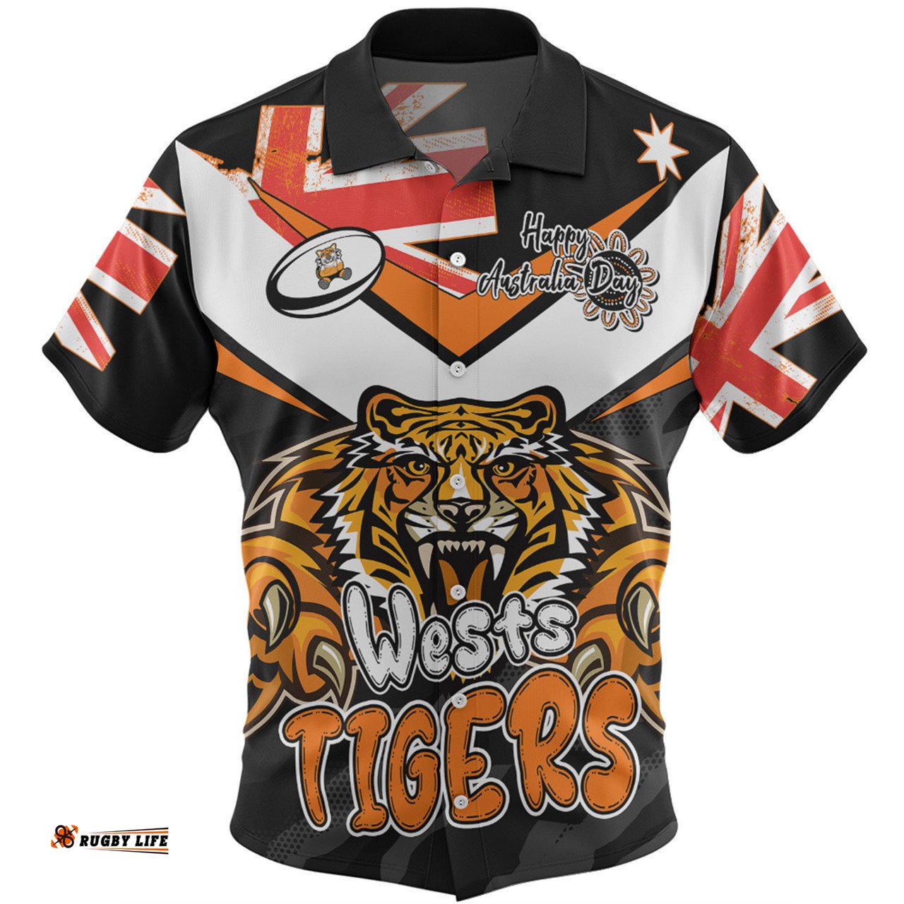 Amazing Aussie Wests Tigers Happy Australia Day We Are One And Free Hawaiian Shirt