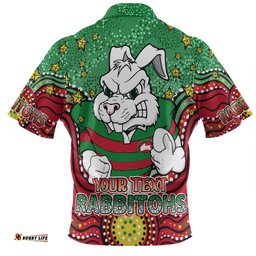 Amazing Aussie South Sydney Rabbitohs Custom With Aboriginal Inspired Style Of Dot Painting Patterns  Hawaiian Shirt
