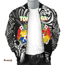 Mate Ma'a Tonga Rugby Men's Bomber Jacket Polynesian Unique Vibes - Black