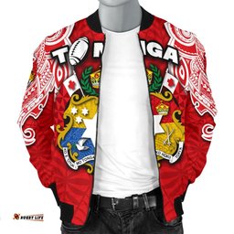 Custom Personalised Tonga Rugby Men's Bomber Jacket Royal Style