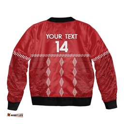 Custom Tonga Rugby 2024 Bomber Jacket Go Champions Ikale Tahi Ngatu Pattern
