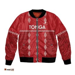 Custom Tonga Rugby 2024 Bomber Jacket Go Champions Ikale Tahi Ngatu Pattern