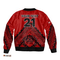 Custom Tonga Rugby Bomber Jacket Proud Tongan Ngatu Kupesi World Cup 2023 No2