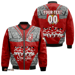 Custom Personalised Tonga Rugby Ikale Tahi Sipi Tau Bomber Jacket