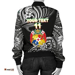 Mate Ma'a Tonga Rugby Women's Bomber Jacket Polynesian Unique Vibes - Black