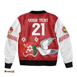 Custom Tonga Rugby Sleeve Zip Bomber Jacket Mate Maa Kupesi Style