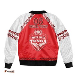 Custom Tonga Mate Maa Rugby Bomber Jacket Go Champions