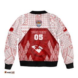 Custom Tonga Rugby Bomber Jacket 2023 Pacific Championships Kupesi Ngatu Mate Maa