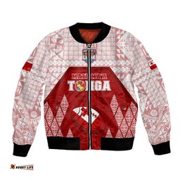 Custom Tonga Rugby Bomber Jacket 2023 Pacific Championships Kupesi Ngatu Mate Maa