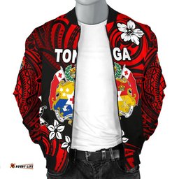 Mate Ma'a Tonga Rugby Men's Bomber Jacket Polynesian Unique Vibes - Red