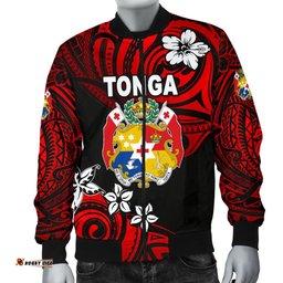 Mate Ma'a Tonga Rugby Men's Bomber Jacket Polynesian Unique Vibes - Red