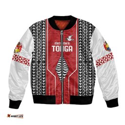 Custom Tonga Rugby Bomber Jacket Mate Maa Kupesi Style