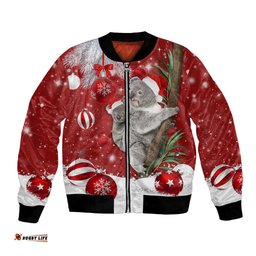 Australia Christmas Bomber Jacket Santa Koala Ver02