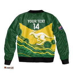 Custom Australia Hockeyroos Bomber Jacket Aussie Kangaroo Indigenous Art