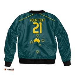 Custom Australia Rugby Bomber Jacket Proud of Aussie Kangaroo