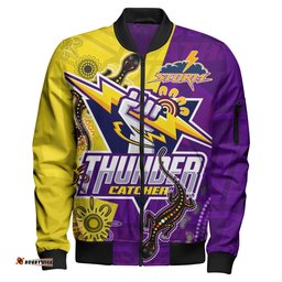 Storm Aboriginal Rugby Custom Bomber Jacket - The Indigenous Storm Thunder Catcher RLT13