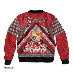 Personalised Tonga Rugby Pacific Bomber Jacket Ikale Tahi Sipi Tau