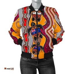 Bomber Jacket - Aboriginal Patterns Jacket Turtle - Women