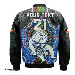 Custom Personalised Western Bulldogs Football NAIDOC Week Bomber Jacket Indigenous
