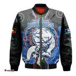 Custom Personalised Western Bulldogs Football NAIDOC Week Bomber Jacket Indigenous