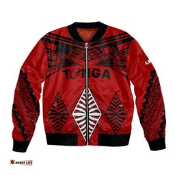 Tonga Rugby Bomber Jacket Proud Tongan Ngatu Kupesi World Cup 2023 No2
