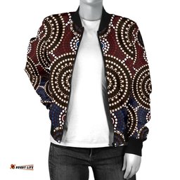 Bomber Jacket - Aboriginal Dot Painting Jacket Ver08 - Women