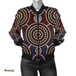 Bomber Jacket - Aboriginal Dot Painting Jacket Ver08 - Women
