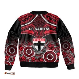 St Kilda Football Bomber Jacket Saints Aboriginal Mix Polynesian Pattern