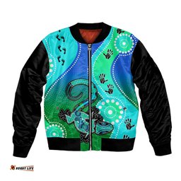 Personalised Australia Lizard Bomber Jacket Aboriginal Tribal Art Stylization
