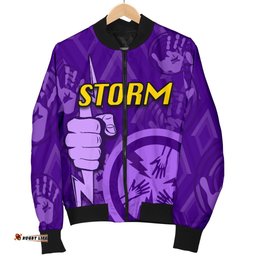 Melbourne All Over Women Bomber Jacket Storm