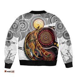 Aboriginal Kangaroo Pattern Dot Art Bomber Jacket TS04
