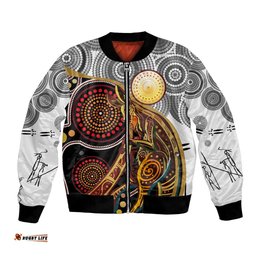 Aboriginal Kangaroo Pattern Dot Art Bomber Jacket TS04