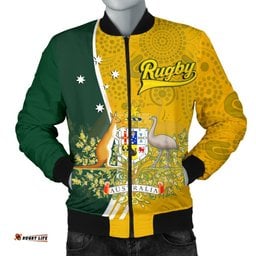 Men's Bomber Jacket - Australia Coat Of Arm In Rugby Style