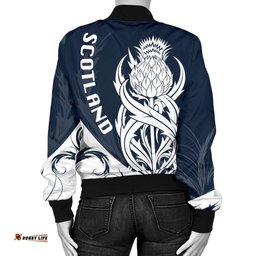 Scottish Rugby Women's Bomber Jacket Thistle Vibes - Navy