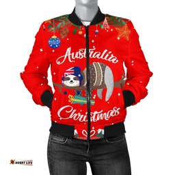 Australia Christmas Women's Bomber Jacket Red - Merry Christmas