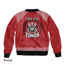 Tonga Rugby XIII Custom Bomber Jacket Mate Ma'a Tonga with Ngatu Pattern