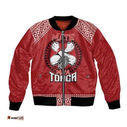 Tonga Rugby XIII Custom Bomber Jacket Mate Ma'a Tonga with Ngatu Pattern
