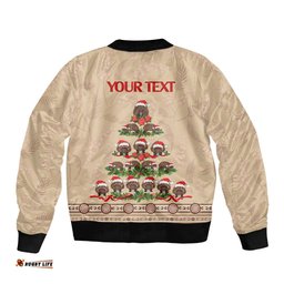 Holiday Lighting Santa Echidna Christmas Tree Bomber Jacket
