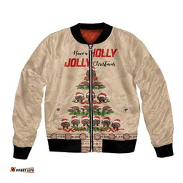 Holiday Lighting Santa Echidna Christmas Tree Bomber Jacket