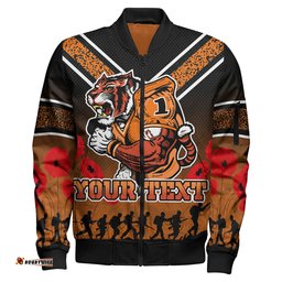 Tigers Rugby Bomber Jacket - Custom Anzac Day Tigers Bomber Jacket RLT13